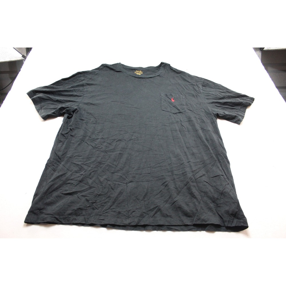 Polo Ralph Lauren T-Shirt Mens 2XLT Black Excellent Short Sleeve Pocket Pony